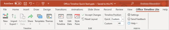 Office Timeline Lite 功能区