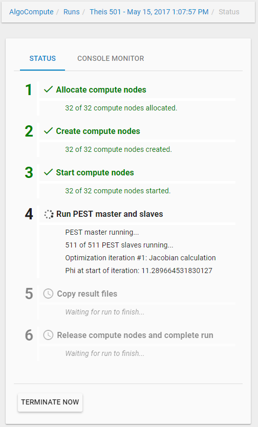 Run monitoring